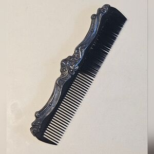 Antique Art Nouveau Royal Artistic Silver Grooming Comb Lady Flowing Hair
